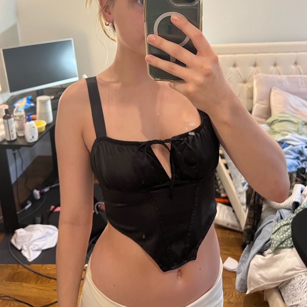 Vintage Satin Black Corset